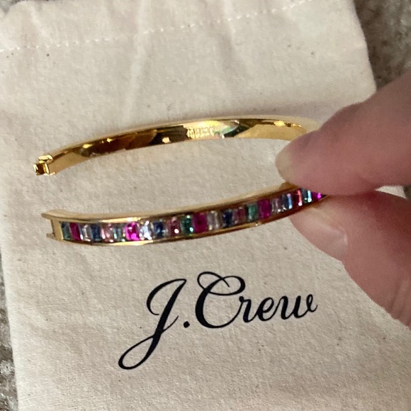 J crew gold baguette hinge colorful bracelet - Picture 4 of 4